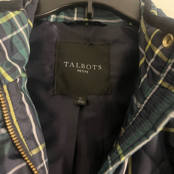 Talbots Blue and Green Barn Jacket with Quilted Design - Picture 4 of 8